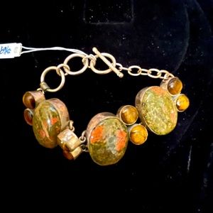 Authentic chunky mookite/tigers eye bracelet